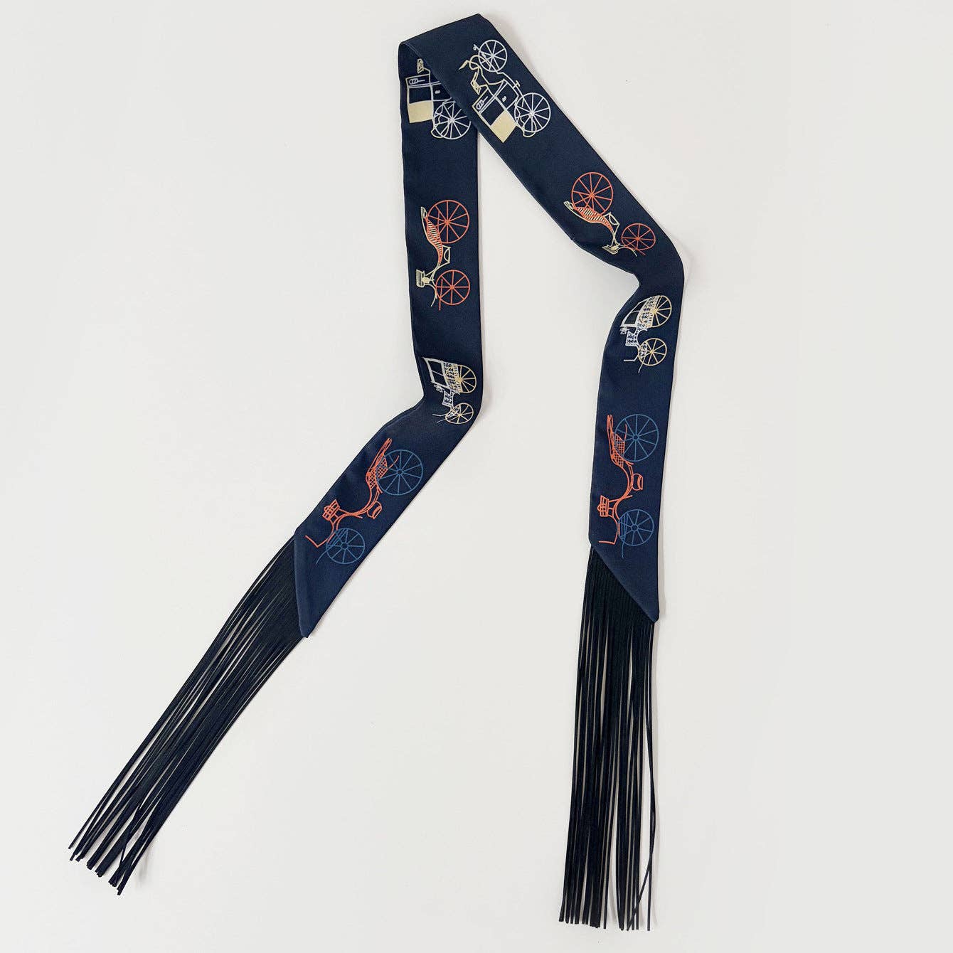 Fringe Twill Silk Scarf Multi-Purpose Decorative Streamer