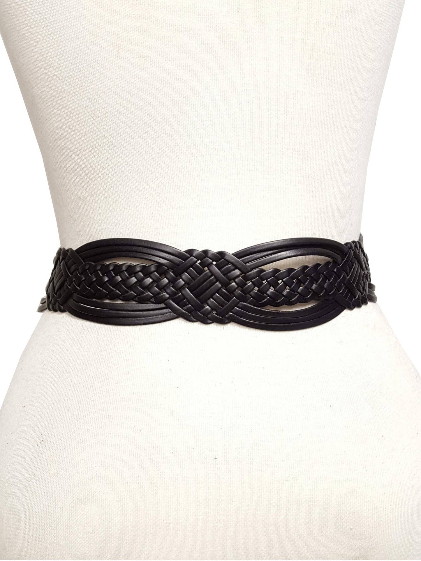 Hand Braided Leather Belt with Horseshoe shape buckle