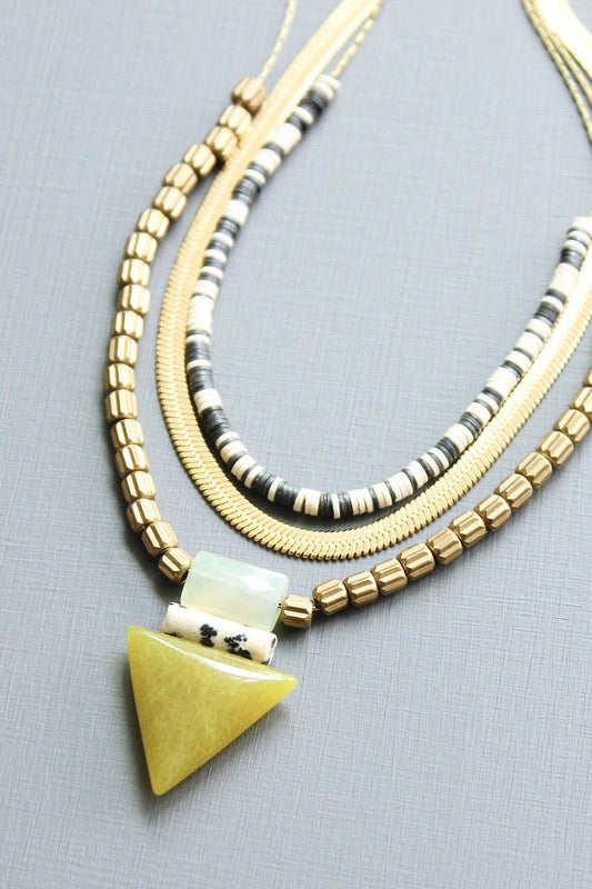 LEX115 Triple strand ArtDeco necklace