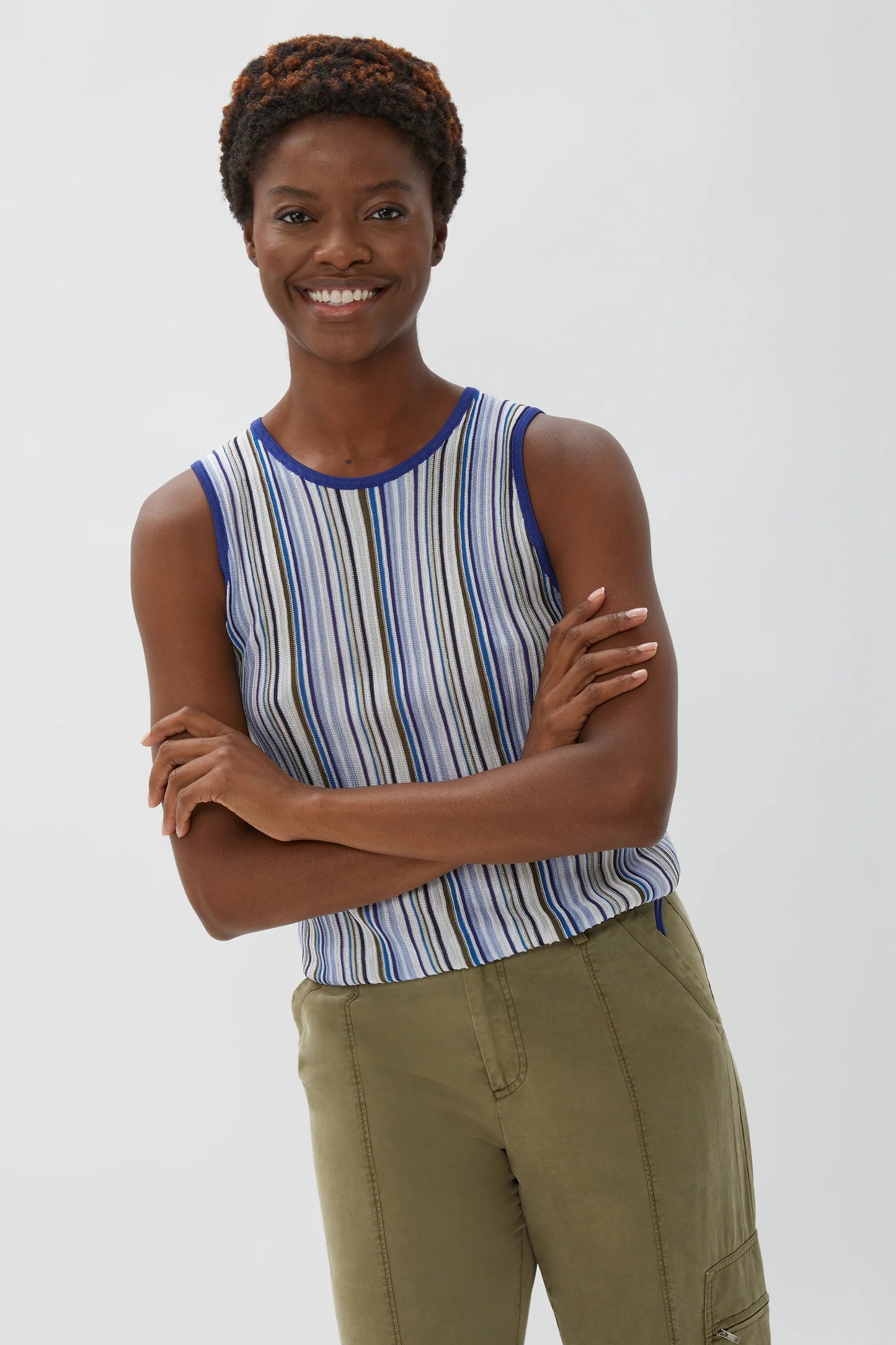 Meghan Textured Stripe Shell