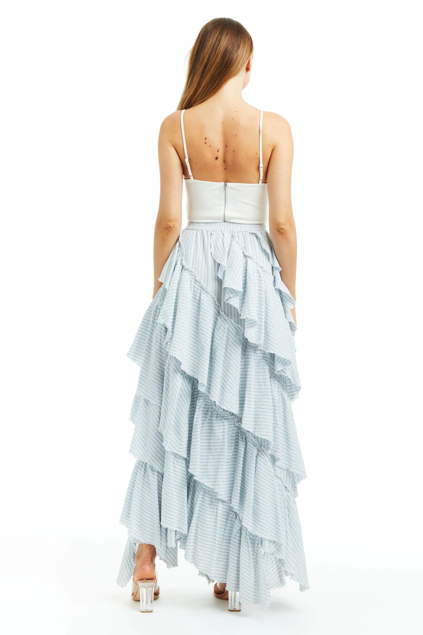 Runaway Bride Striped Ruffle Skirt