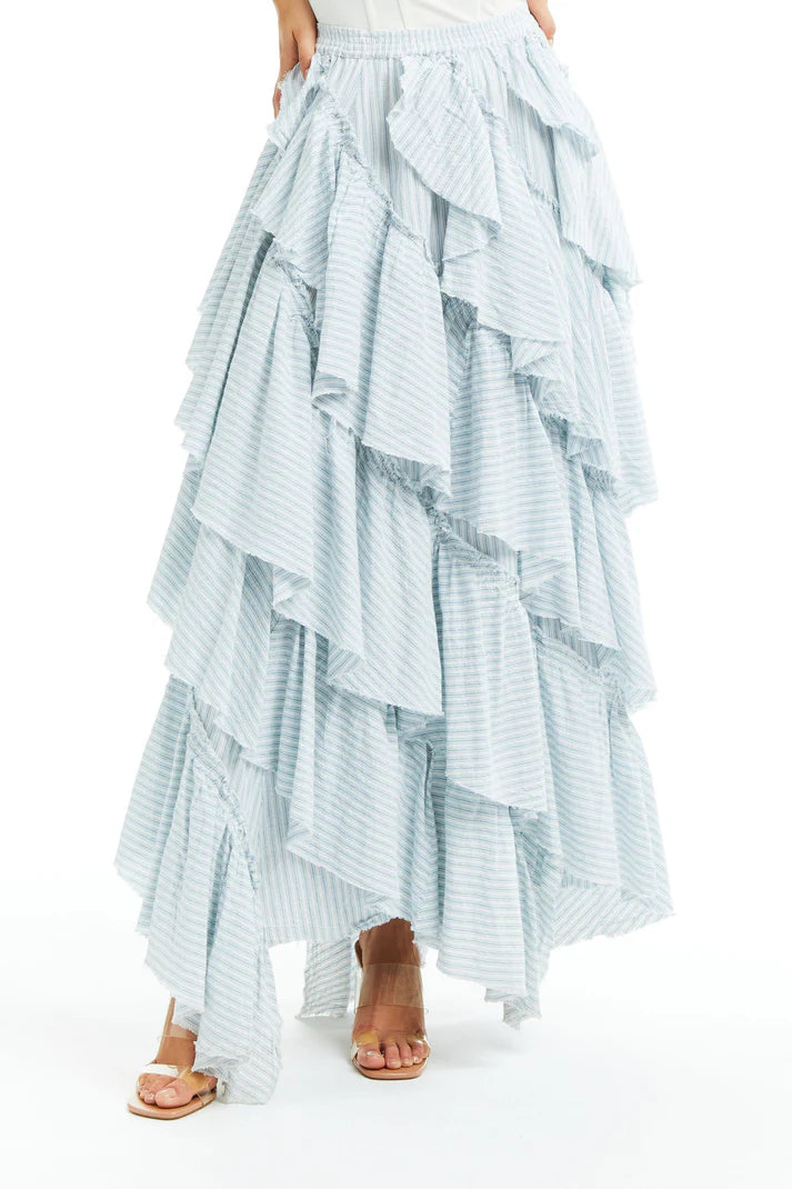 Runaway Bride Striped Ruffle Skirt