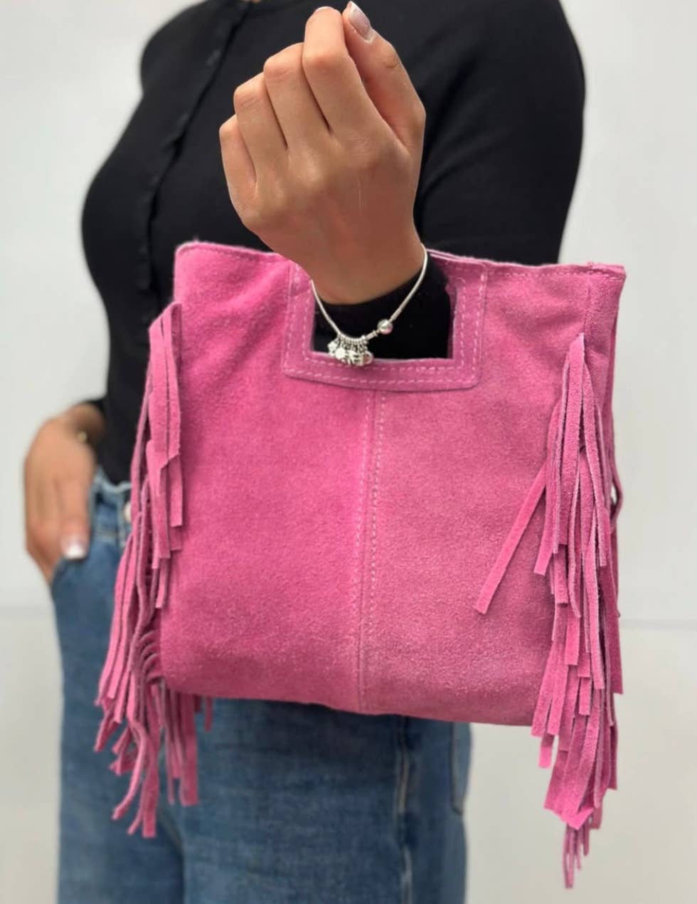 STFRA Italian Fringed Suede  Crossbody Bag JIJOU CAPRI