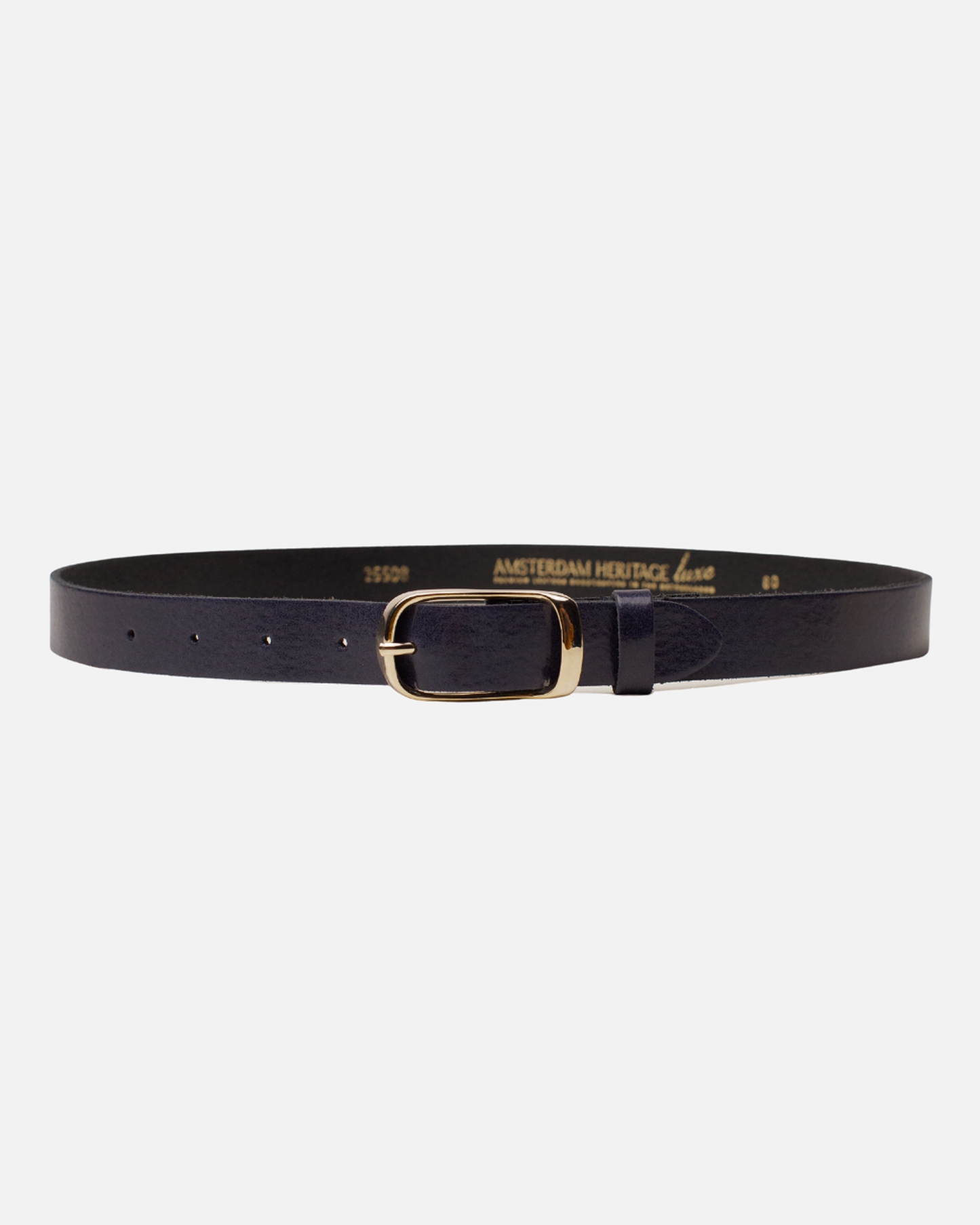 Lasse | Gold Buckle Skinny Classic Design Leather Belt Women