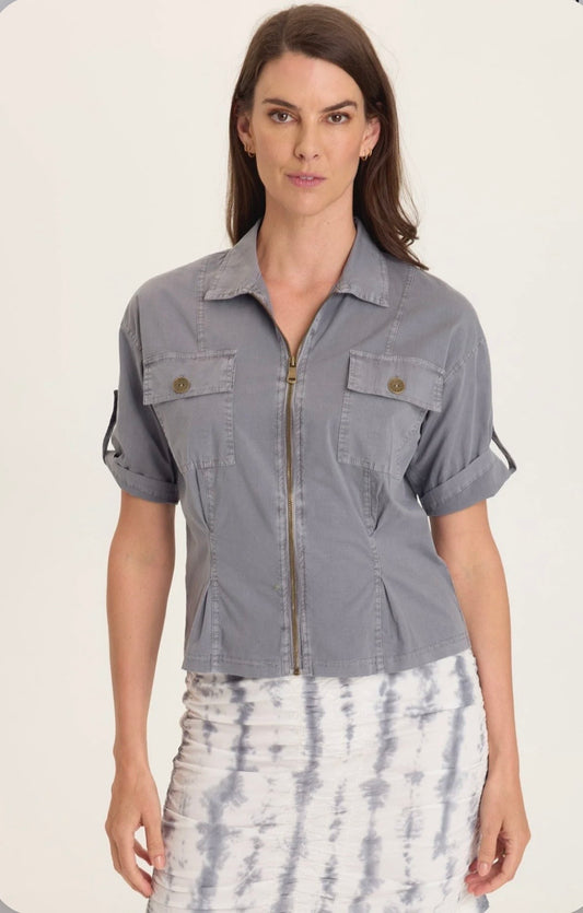 TAMMEN DART TUCKS POPLIN SHACKET