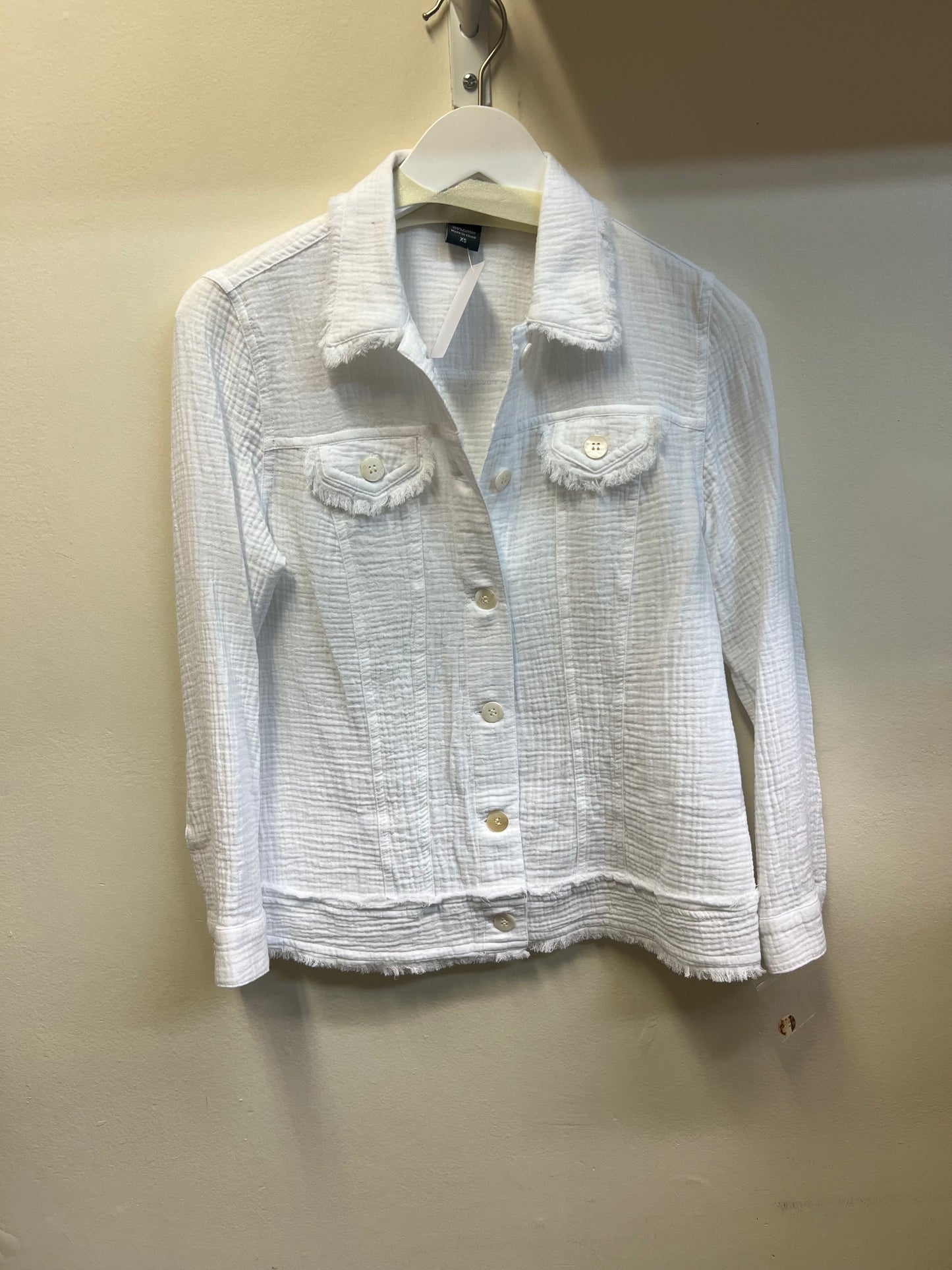 Fringed Linen Jean Jacket