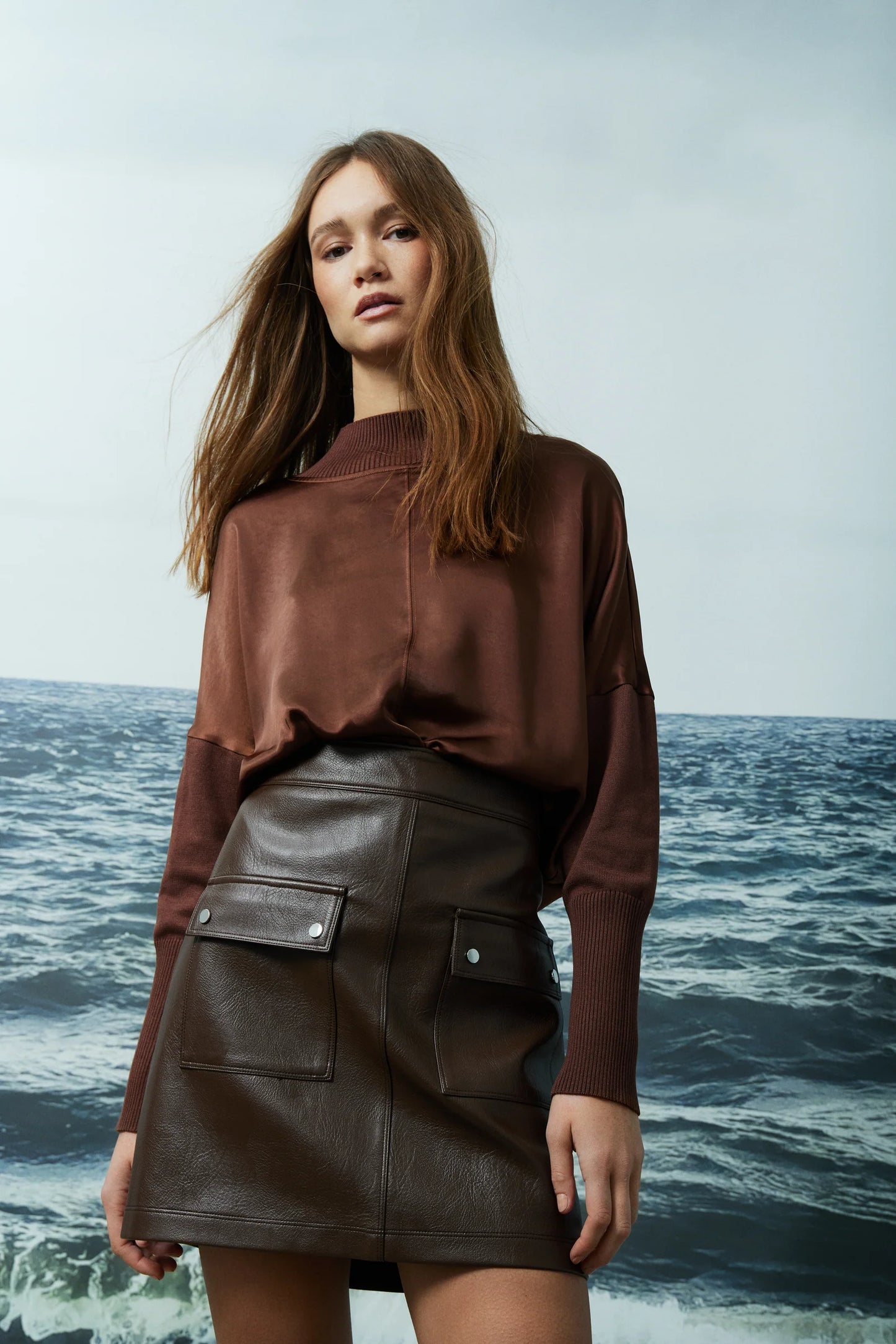 Damia Faux Leather Skirt