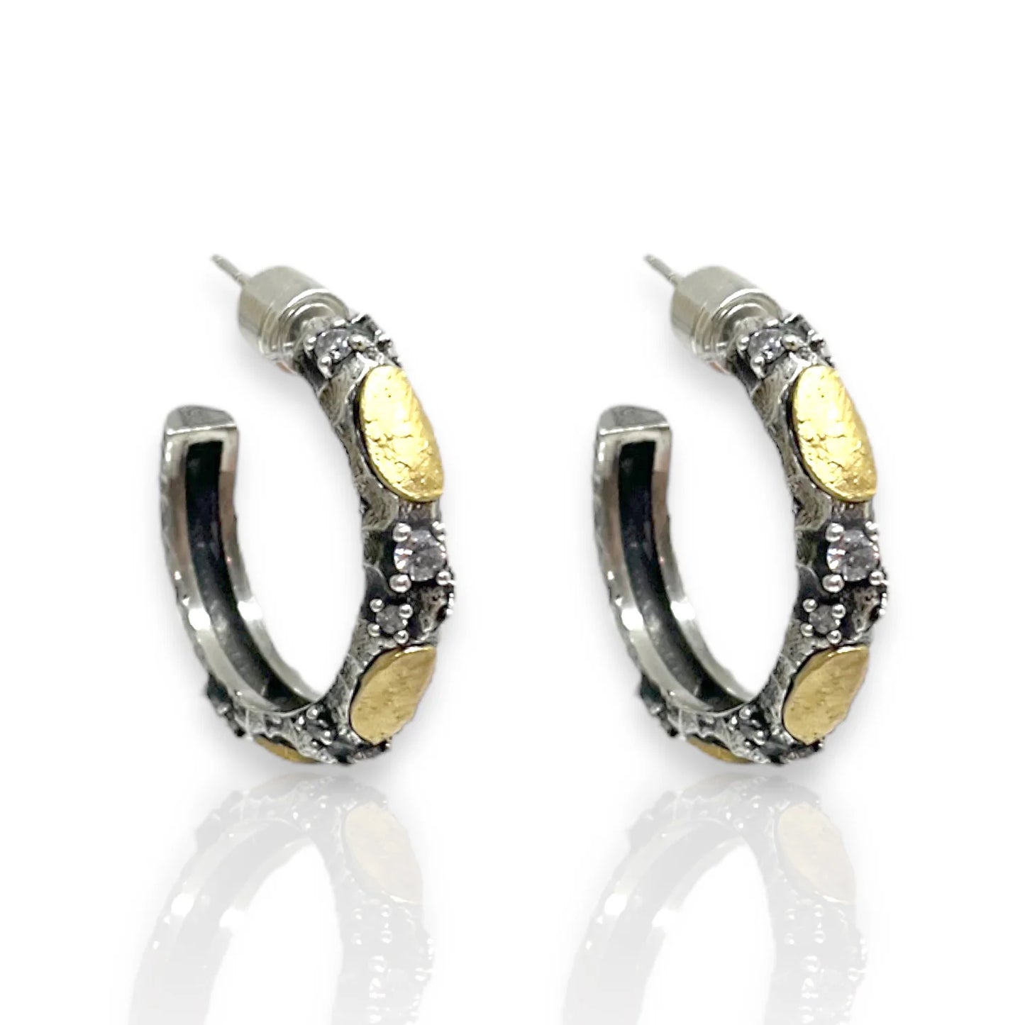 Vintage Silver Alma Hoops 1"