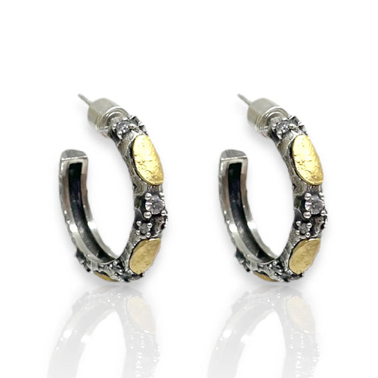 Vintage Silver Alma Hoops 1"