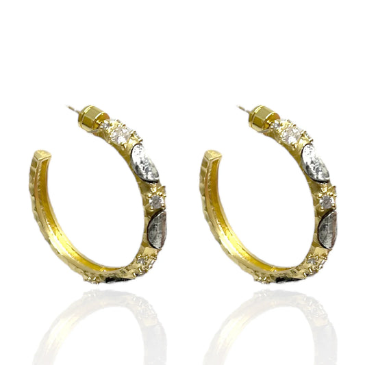 Gold Alma Hoops 1.5"