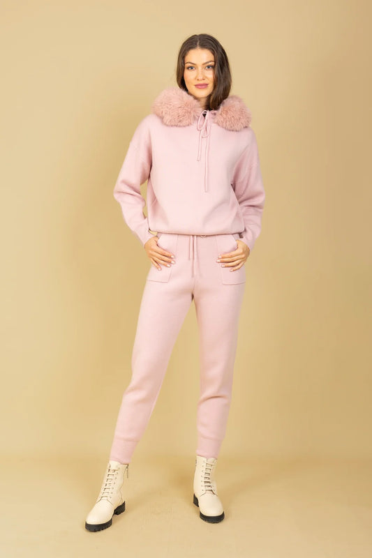Wool Blended Knit Jogger Pants