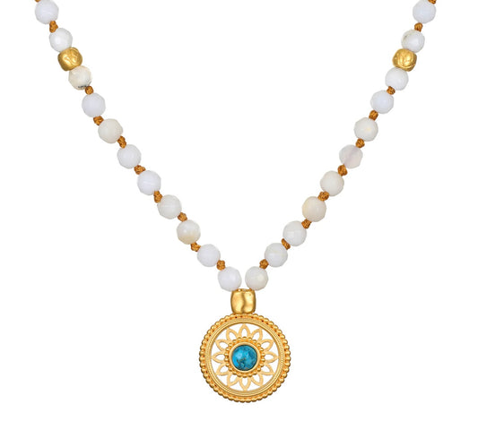 Step Into Self White Opal Mandala Mala