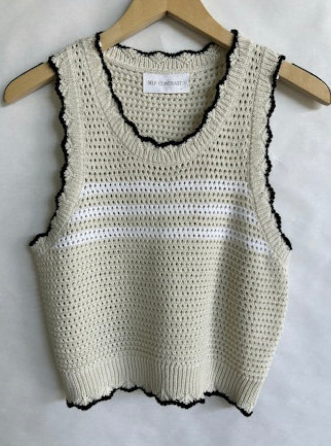 Self Contrast Jessica Fishnet Tank Top