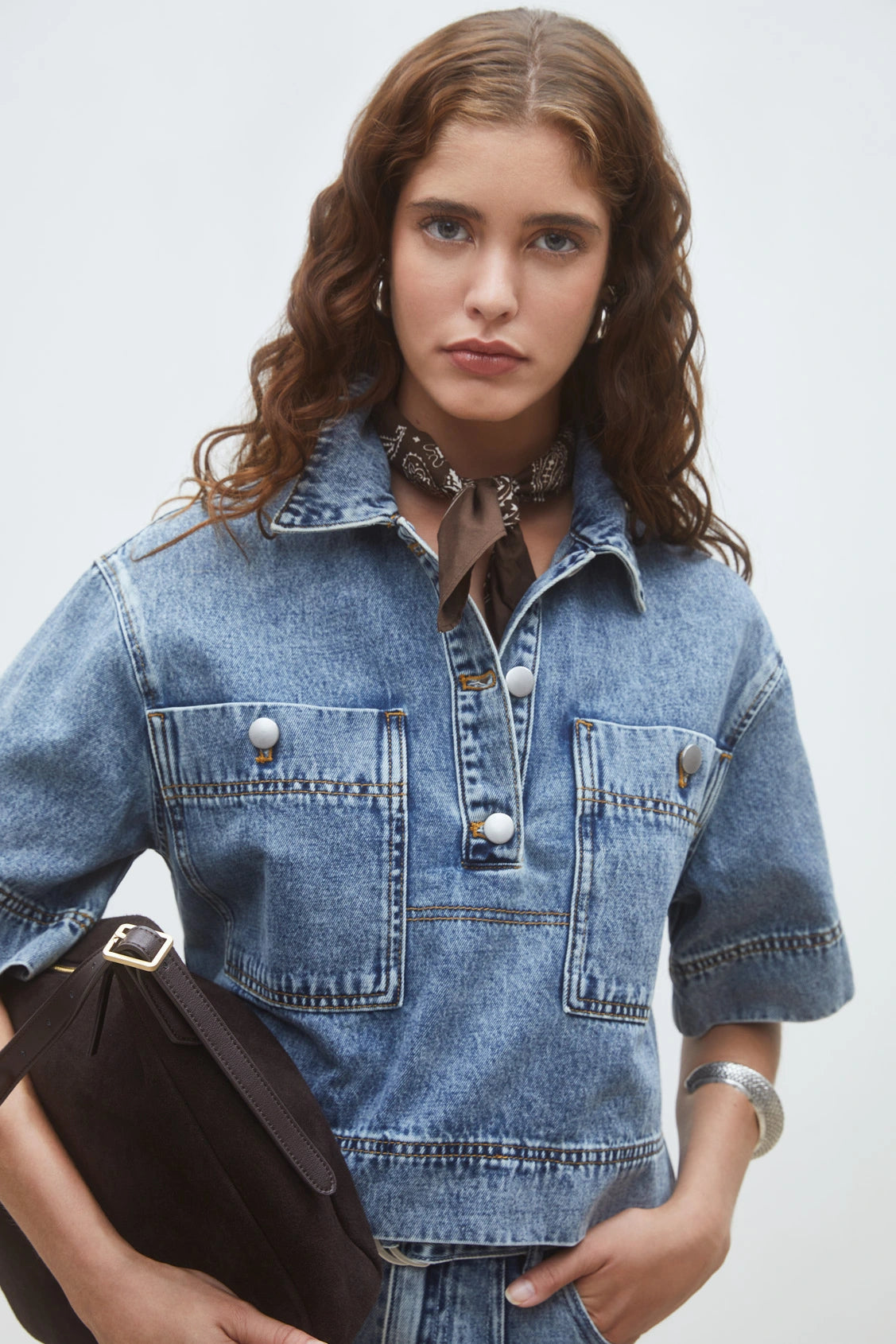 Suncoo Leyton Denim Blouse