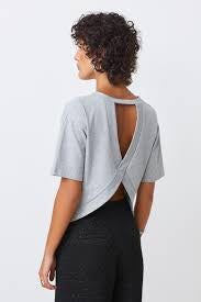 Suncoo Marti Cross Back Tee in Noir