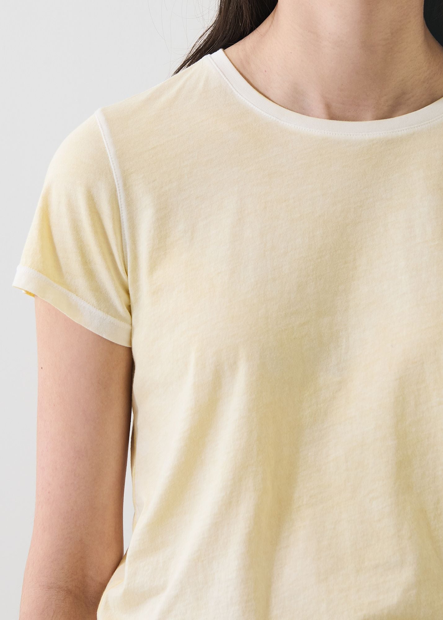 Patrick Assaraf Short Sleeve PIMA CLASSIC REVERSE SPRAY CREW