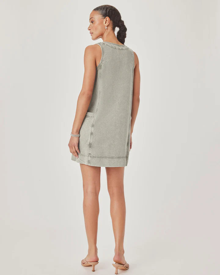 Splendid Lounge Denim Mini Dress in Eucalyptus
