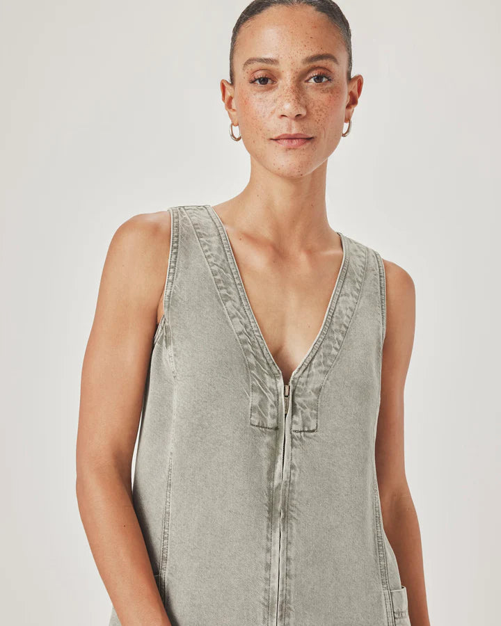Splendid Lounge Denim Mini Dress in Eucalyptus