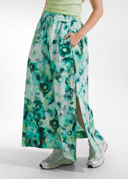 DEHA MAXI SKIRT IN ALL-OVER PARACHUTE EFFECT POPLIN