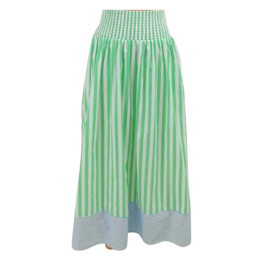 Caryn Lawn SUTTON STRIPE SKIRT GREEN