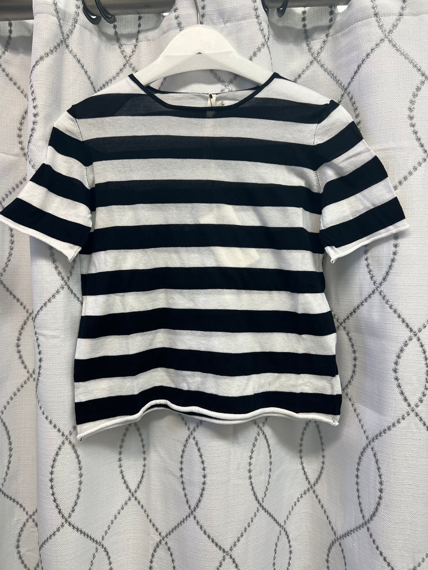 Striped Short Sleeve Sweater
