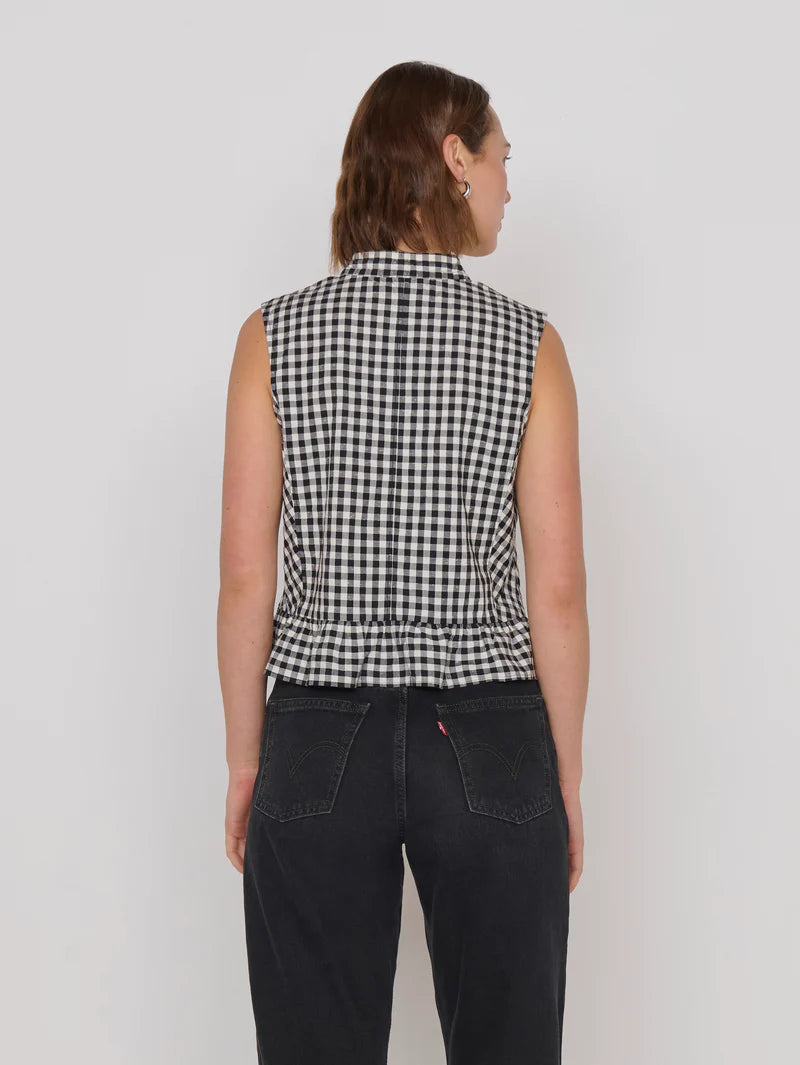 Dana Tank in Black Cream Gingham