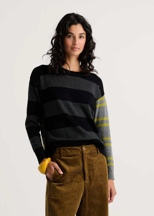 Bold Stripe Sweater in Black