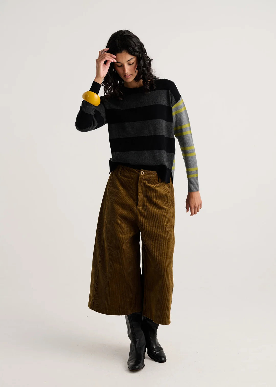 Bold Stripe Sweater in Black