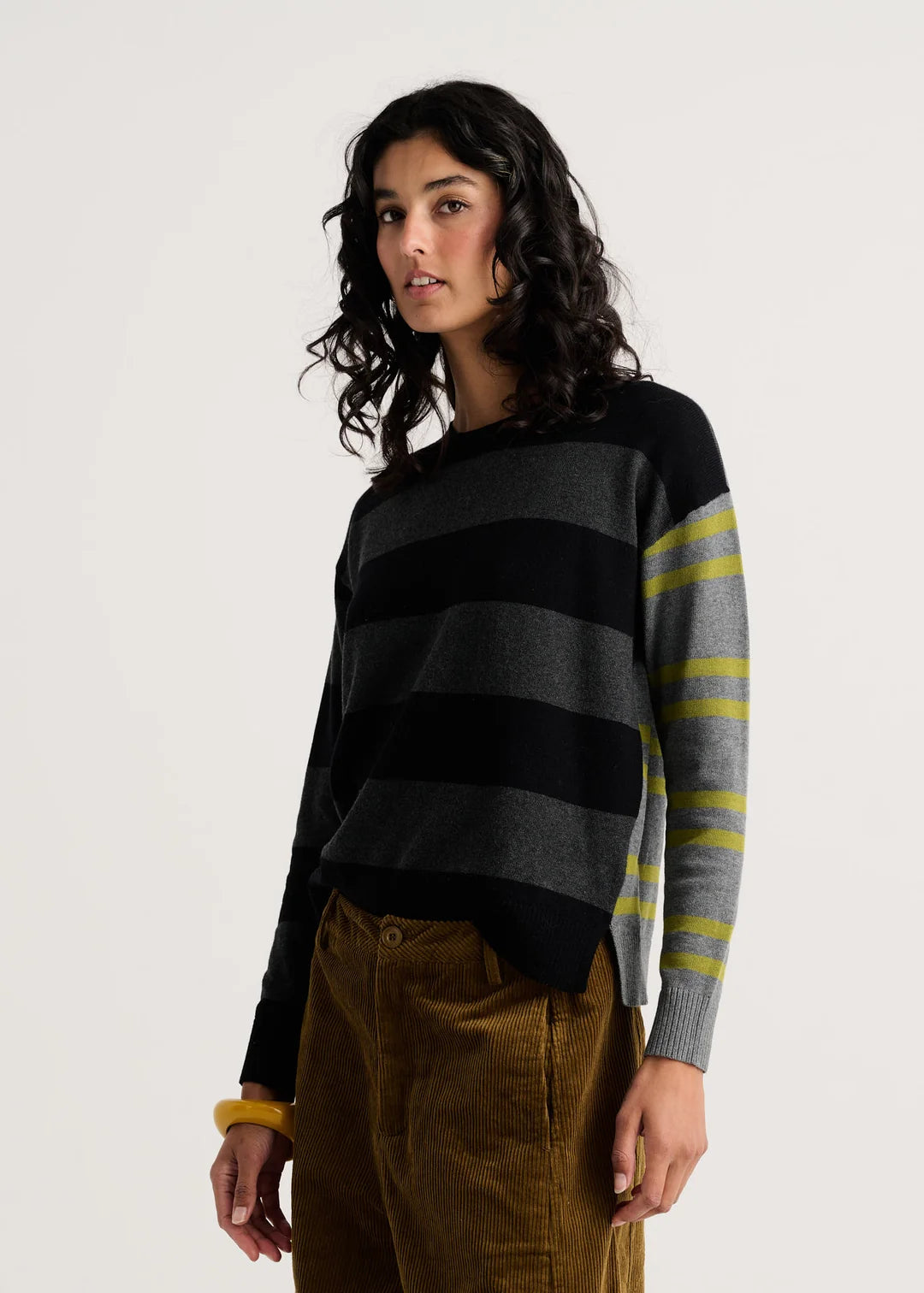 Bold Stripe Sweater in Black