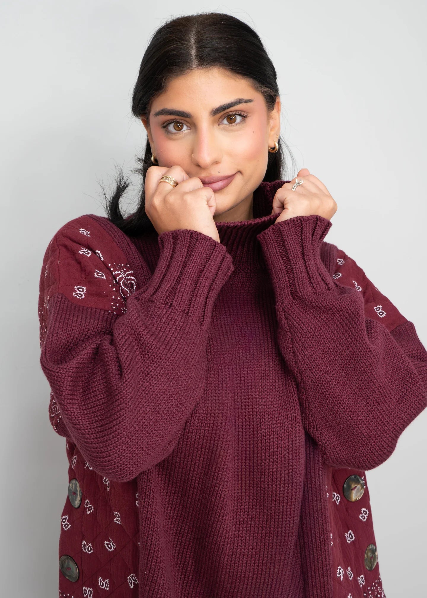 Bandana Pullover in Windsor Wine