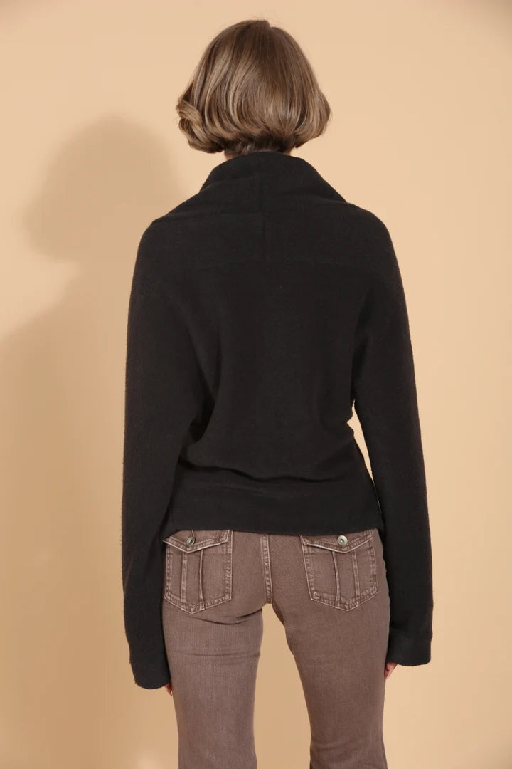 Knit Jacket with Asymmetrical Closure