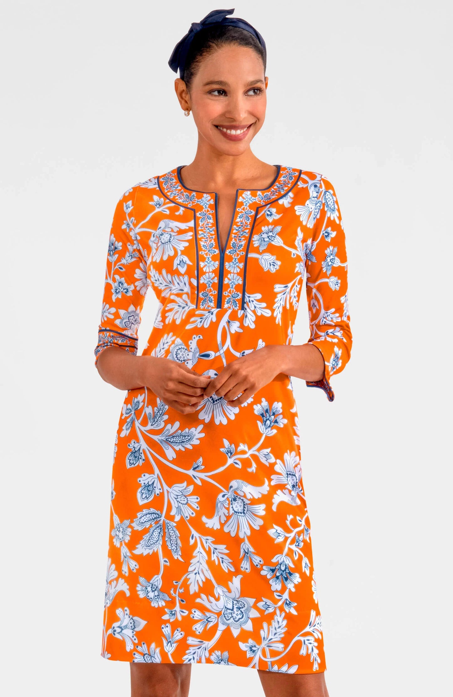 Split Neck Dress - Stunning Stippling