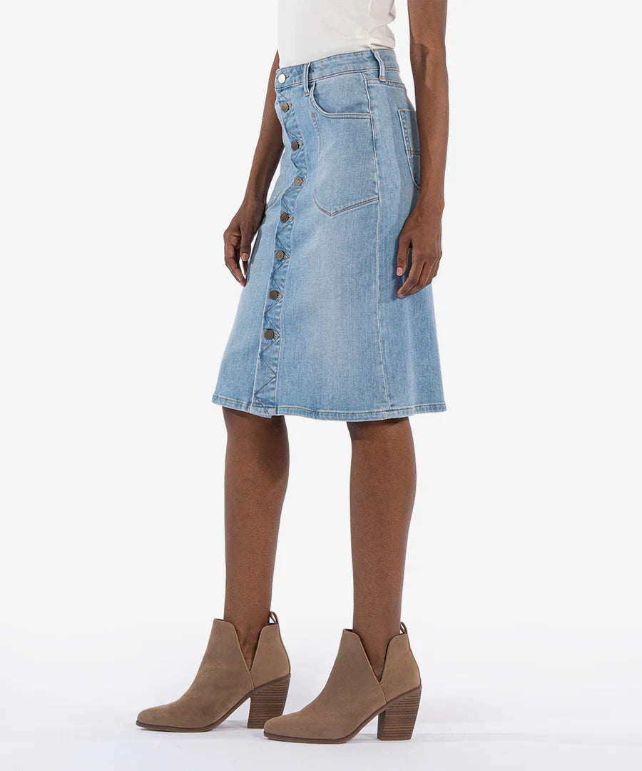 Rose Porkchop Denim Skirt