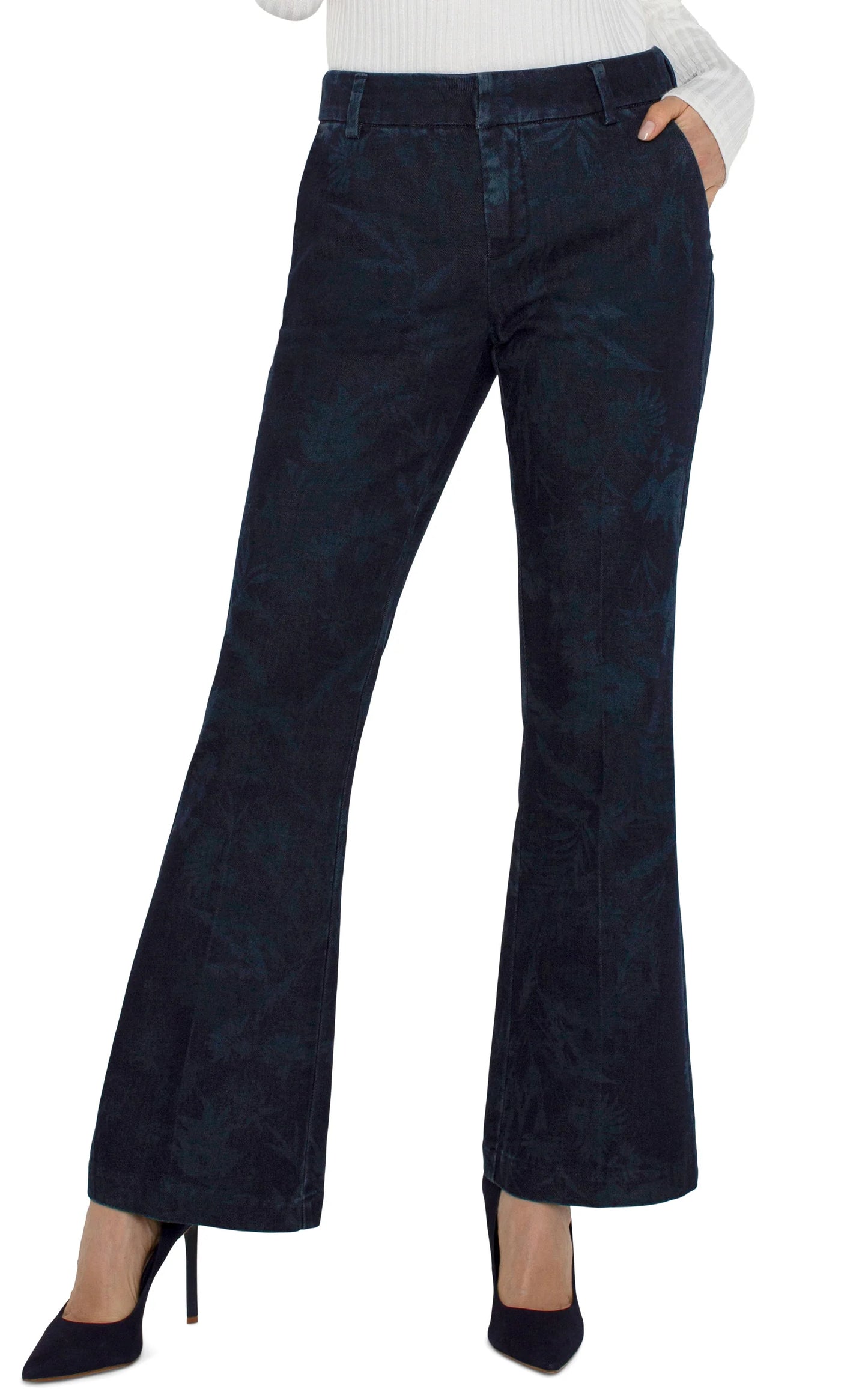 Kelsey Flare Trouser - Shadow Floral
