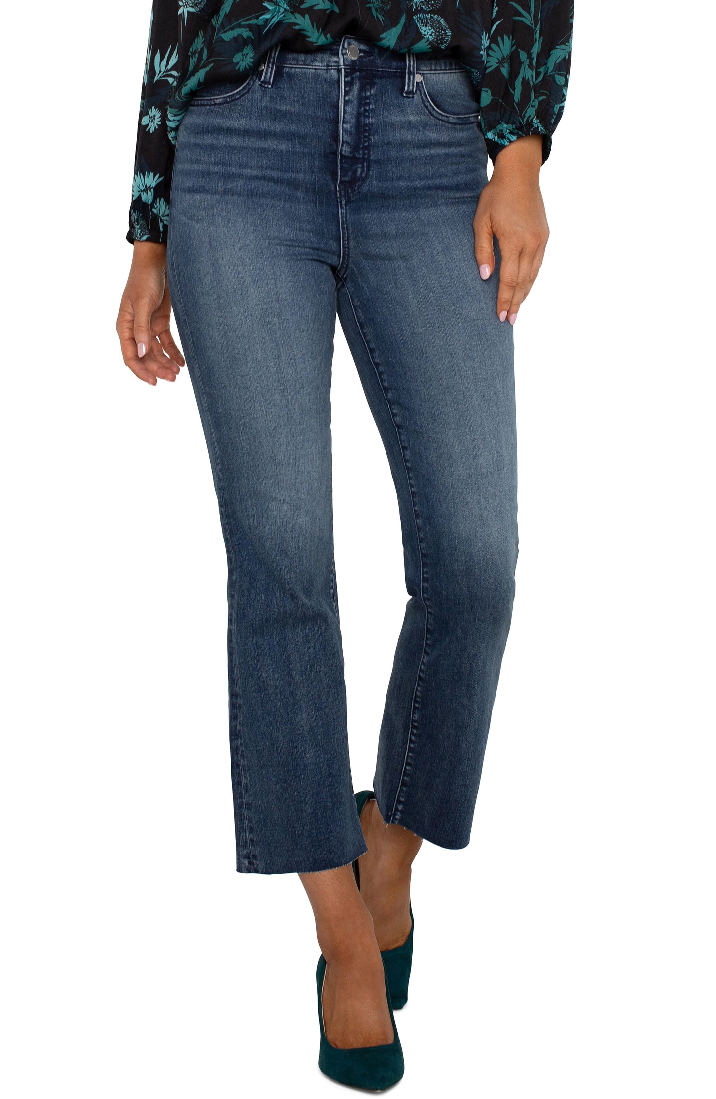 Hannah Hi-rise Crop Flare With Cut Hem - Juniper Valley
