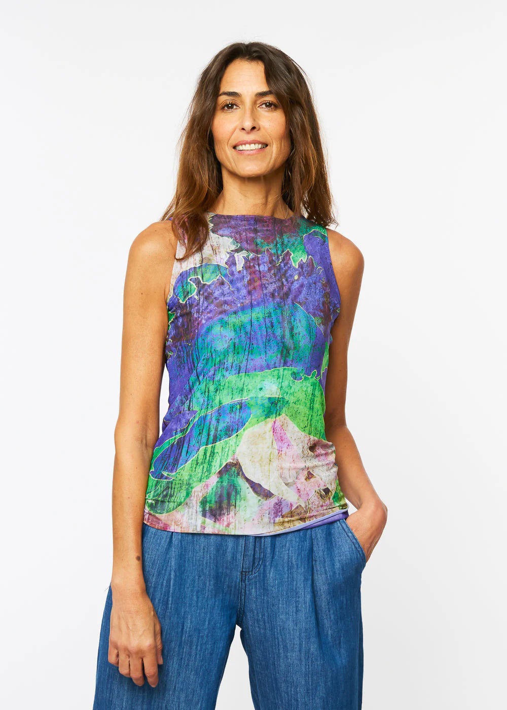 Nostalgic - Florence Solid Double Sheer Tank Top