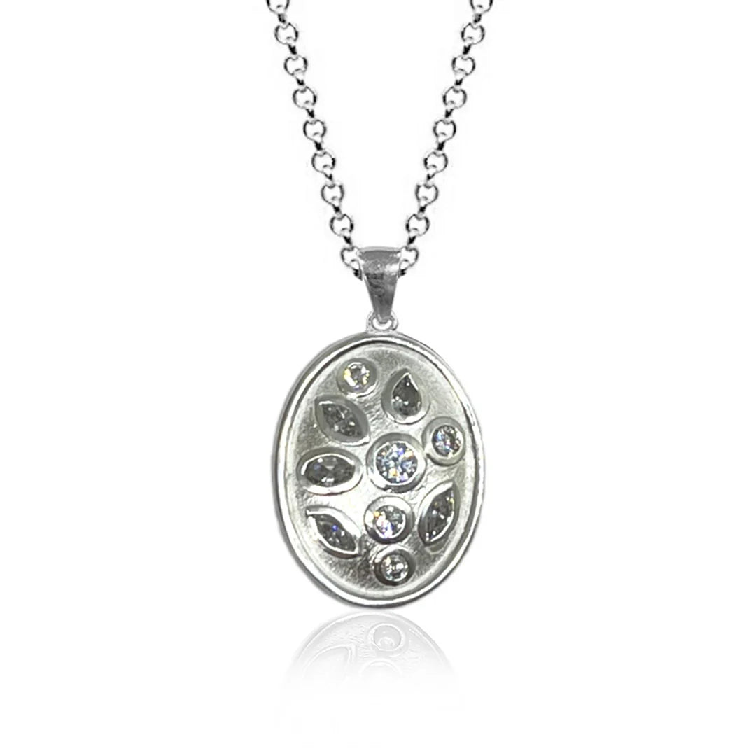 Silver Ovalus Pendant Necklace