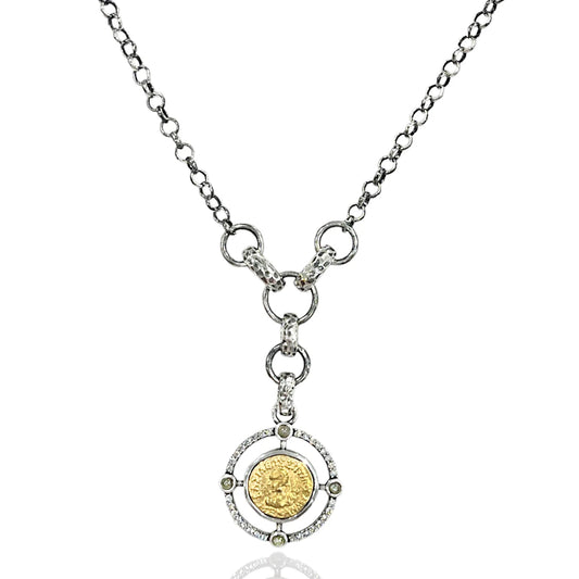 Vintage Silver Miko Coin Necklace