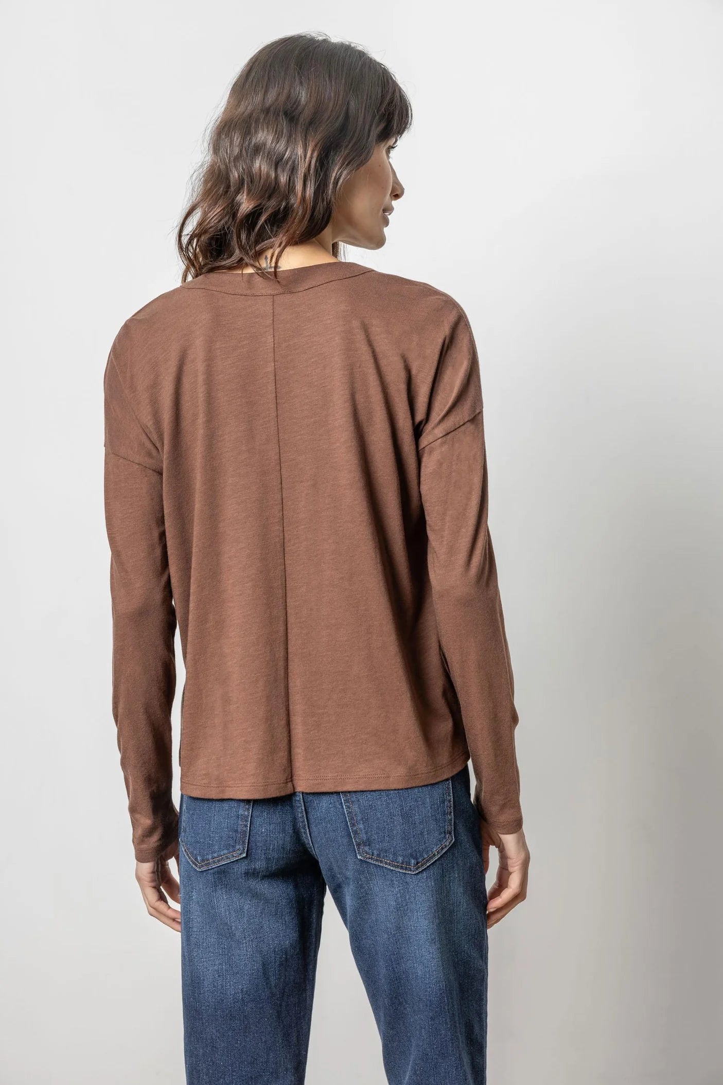 Drop Shoulder V-Neck