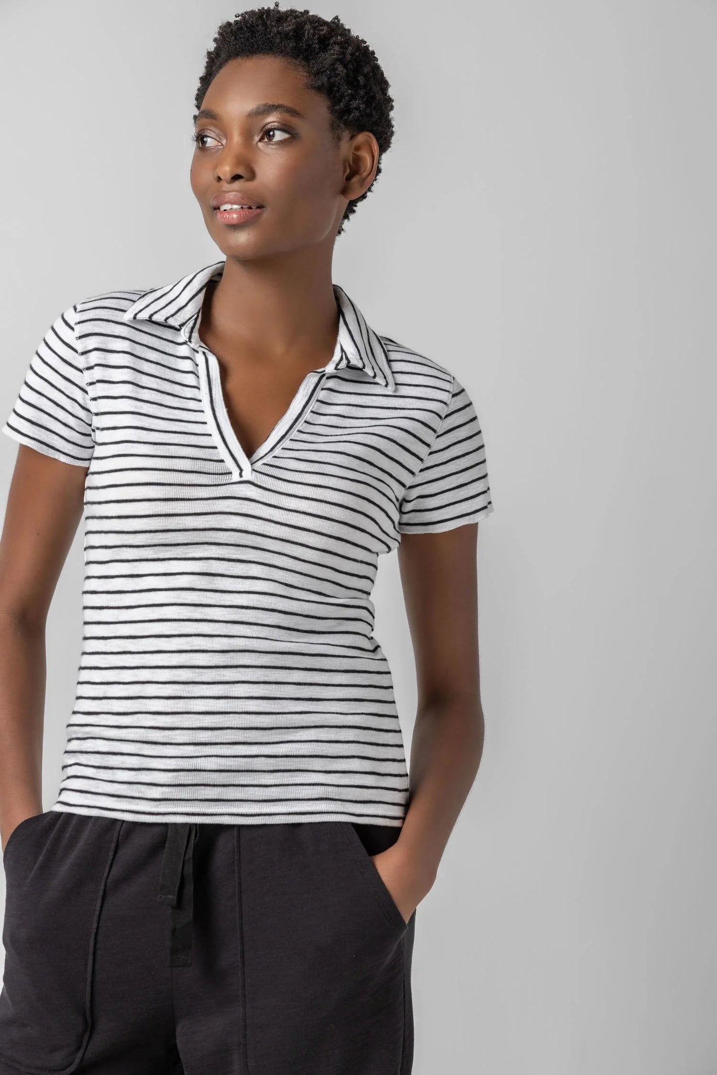 Striped Polo Tee