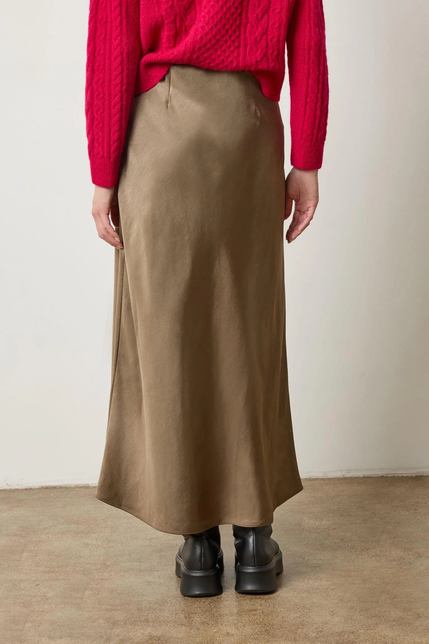 Satin Bias Maxi Skirt