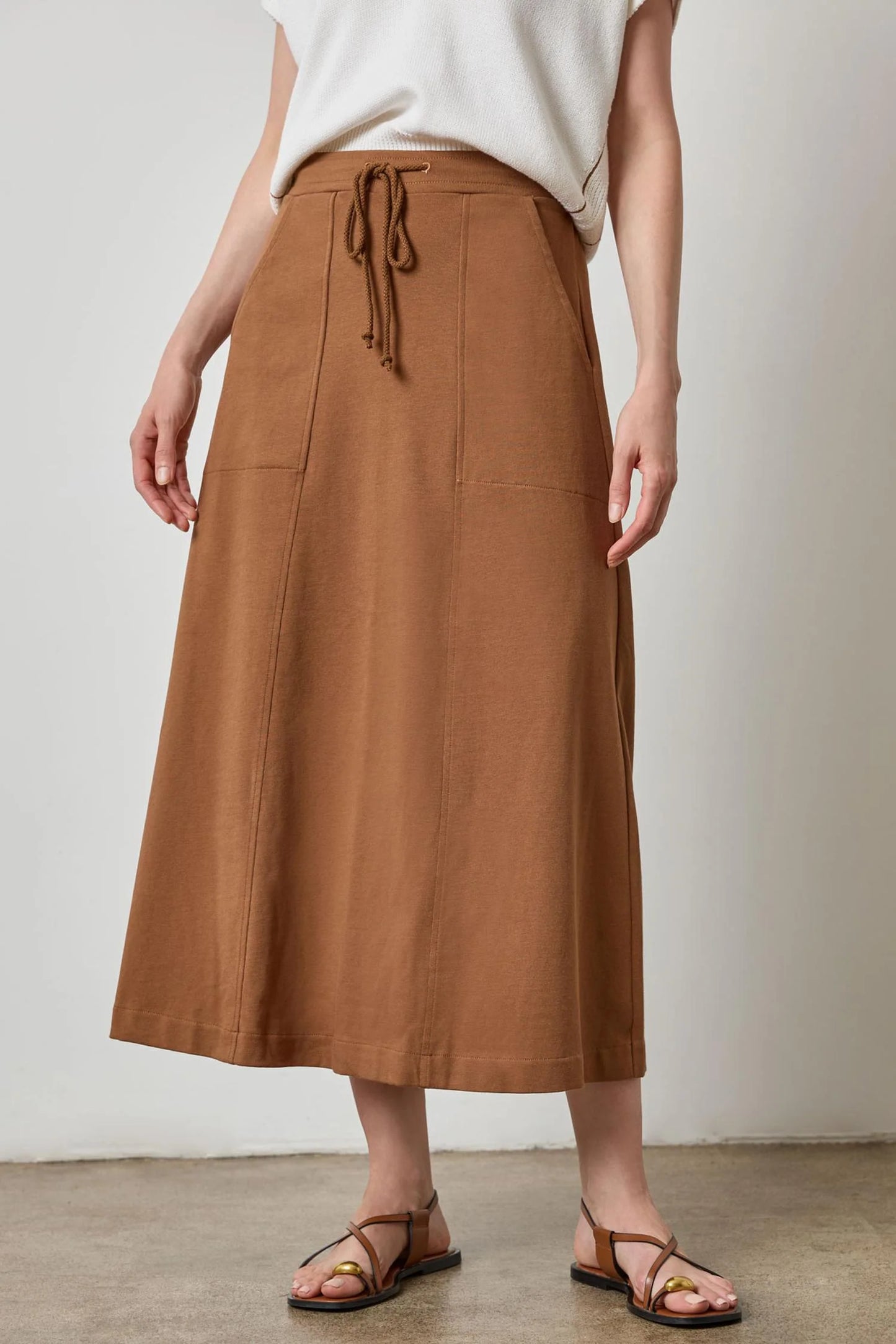 Drawcord Paneled Skirt