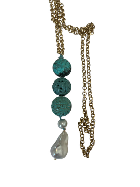 Carved Turquoise Necklace