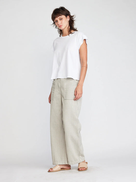 Aria Hi-Waist Pants Kelp Stripes