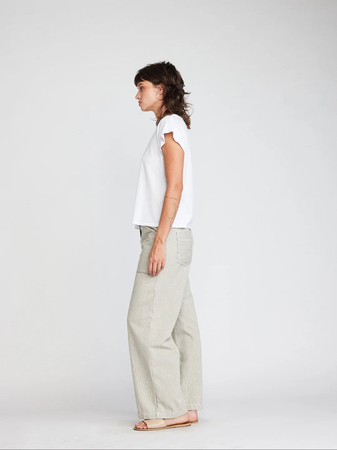 Aria Hi-Waist Pants Kelp Stripes