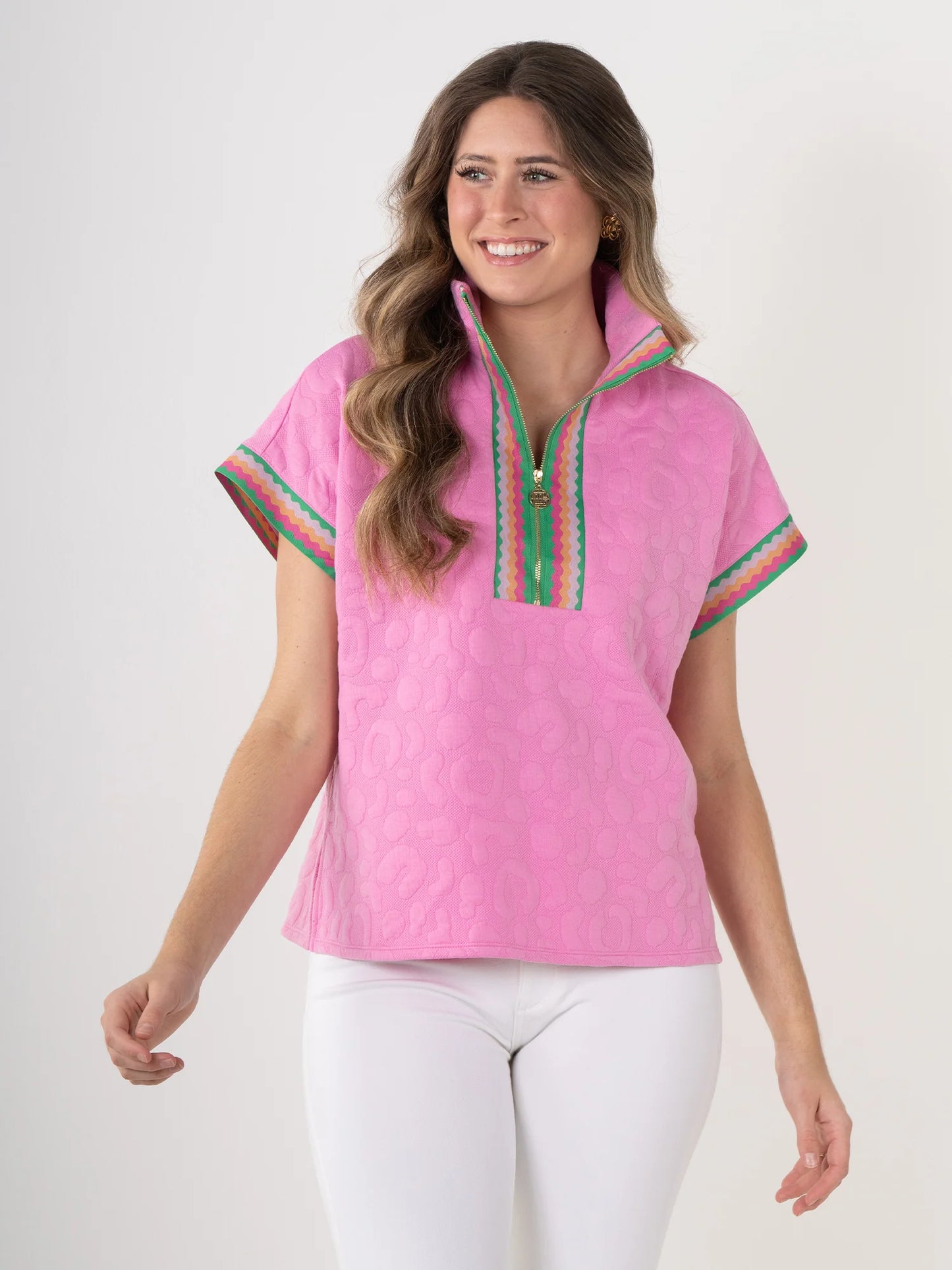 Poppy Pullover - Magenta Cheetah