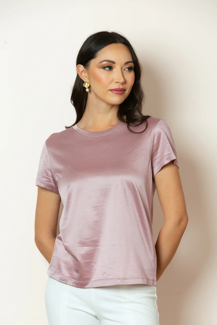 Alice Crew Neck Silk Cotton T-Shirt