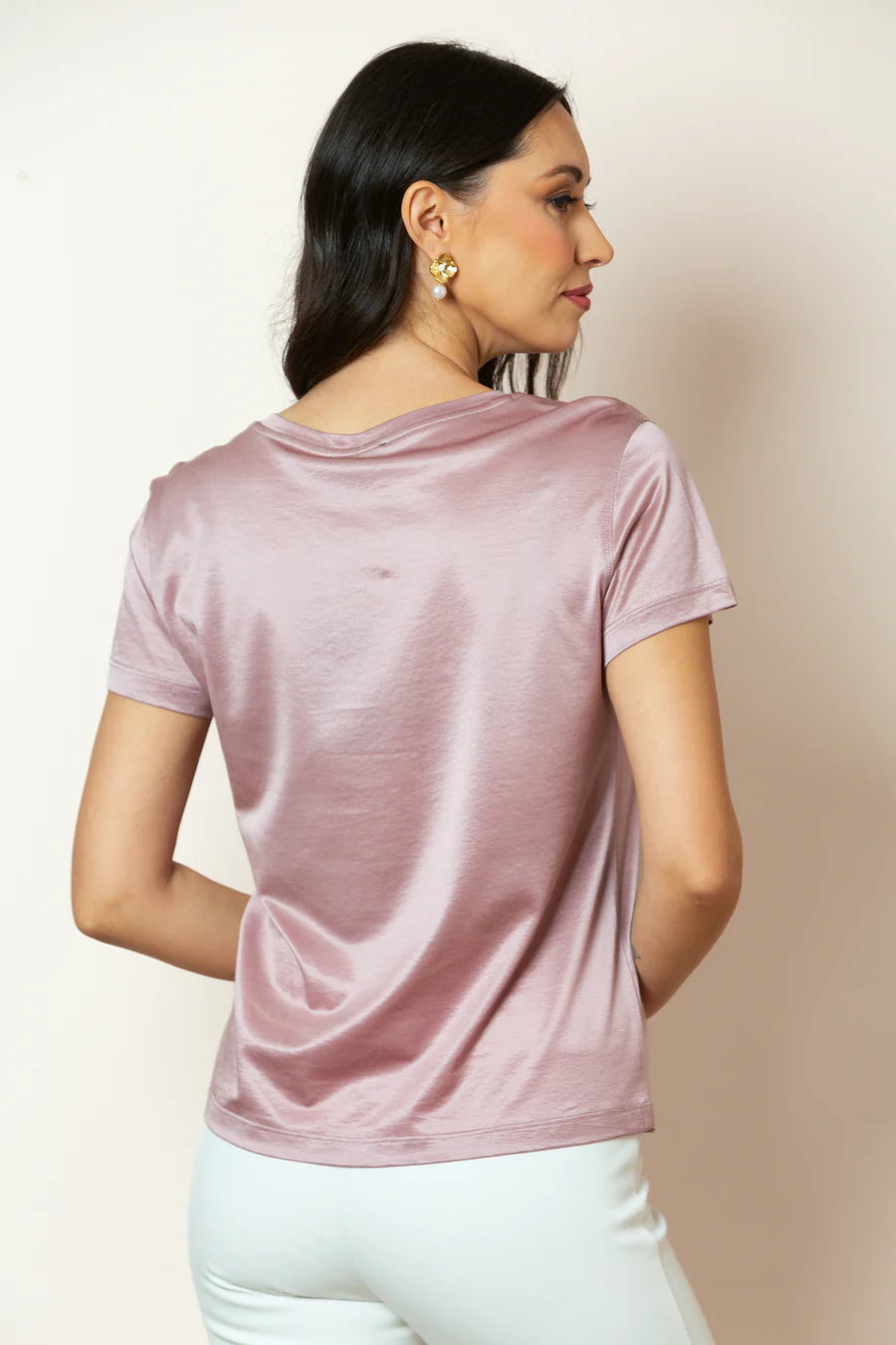 Alice Crew Neck Silk Cotton T-Shirt