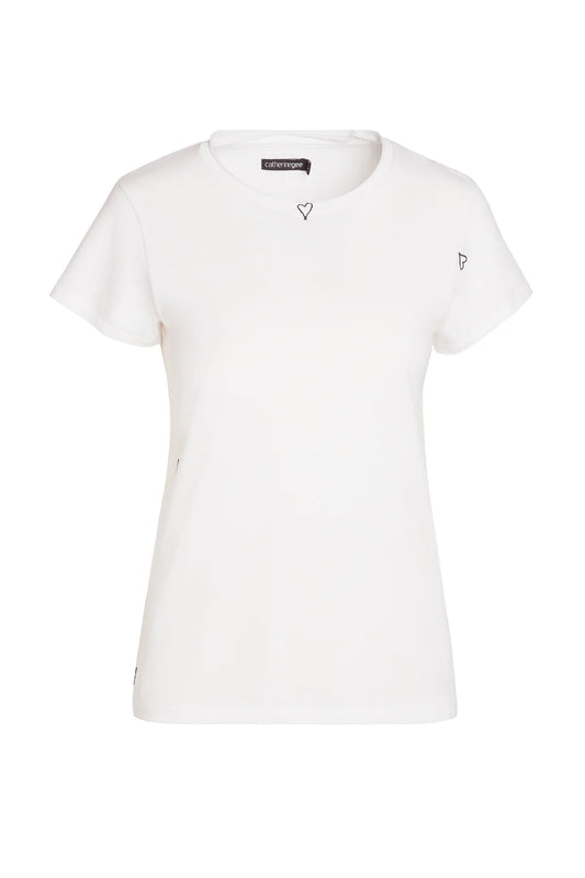 Embroidered Cotton T-Shirt - Heart