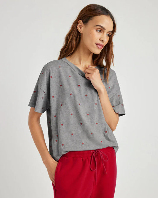 Embroidered Heartstrings Tee